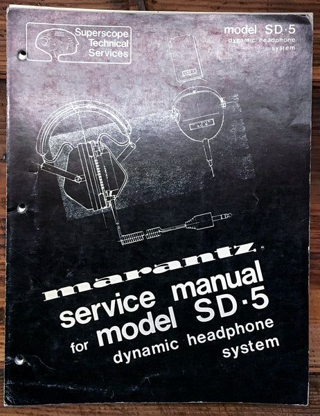 Marantz SD-5 Headphones  Service Manual *Original*