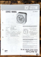 Sony ICF-A10W Radio  Service Manual *Original*