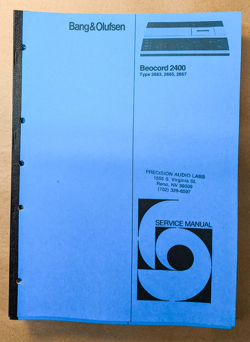 B&O Bang Olufsen Beocord 2400 Cassette Service Manual *Original* #1