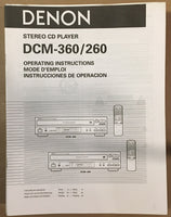 Denon DCM-260 DCM-360 CD Player  Owners Manual *Original*