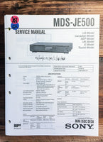 Sony MDS-JE500 Mini Disc MD Recorder  Service Manual *Original*