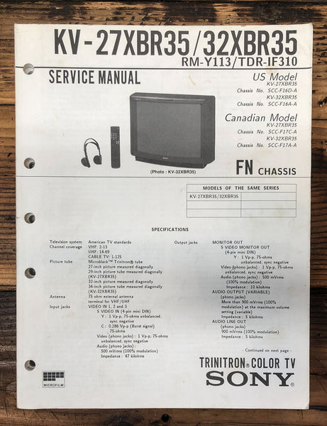 Sony KV-27XBR35 KV-32XBR35 TV  Service Manual *Original*