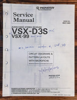 Pioneer VSX-D3S VSX-99 Receiver  Service Manual *Original*