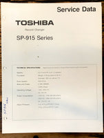 Toshiba SP-915 Record Player / Turntable Service Manual *Original*