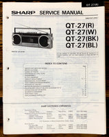 Sharp QT-27 Radio Service Manual *Original*