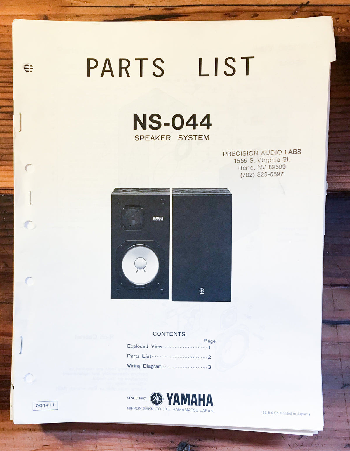 Yamaha NS-44 Speaker Service Manual *Original*