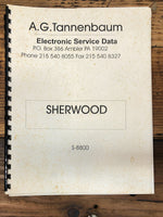 Sherwood S-8800 Receiver Tannenbaum Service Manual *Original*