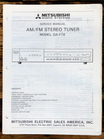 Mitsubishi DA-F76 Tuner Service Manual *Original* #2