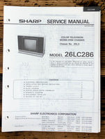 Sharp 26LC286 TV / Television Service Manual *Original*