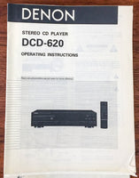 Denon DCD-620 CD Player Owners Operating Manual *Original*