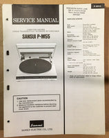 Sansui P-M55 Record Player / Turntable  Service Manual *Original*