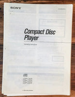 Sony CDP-C225 CDP-C325 CDP-C425 CD Player  Owners / Instruction Manual *Original