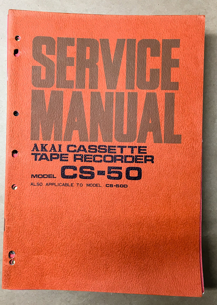 Akai CS-50 CS-50D Cassette Service Manual *Original*