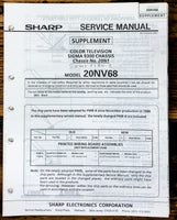Sharp 20NV68 TV / Television Service Manual Supp. *Original*