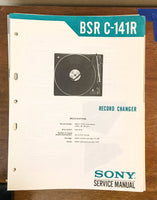 Sony / BSR C-141R Turntable / Record Player Service Manual *Original*