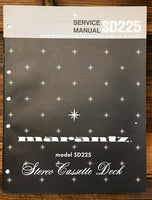 Marantz SD225 SD-225 Cassette  Service Manual *Original*