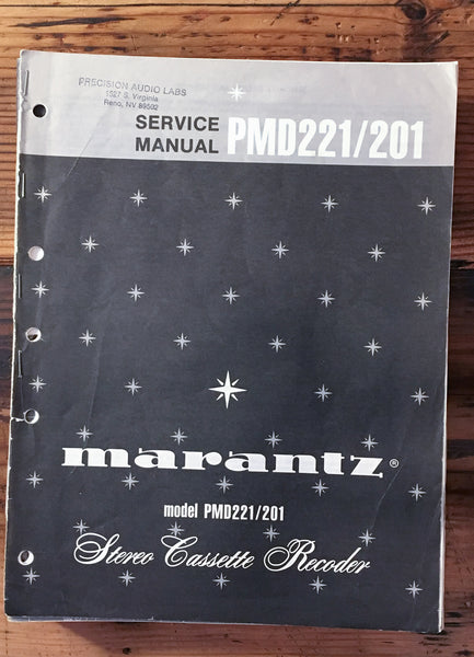 Marantz PMD221 PMD201 PMD-221 PMD-201 Cassette *FAIR COND* Service Manual *Orig