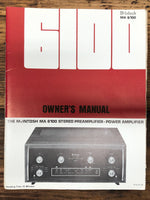 Mcintosh  MA 6100 MA6100 Amplifier  Owner / User Manual *Original*