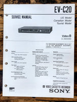 Sony EV-C20 Video 8 VCR  Service Manual *Original*