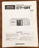 Pioneer CT-9R Stereo Cassette Tape Owners Manual *Original*