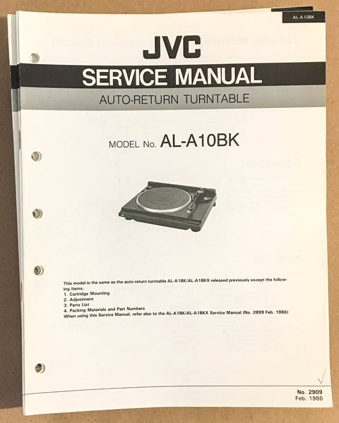 JVC AL-A10 BK Turntable / Record Player  Service Manual *Original*