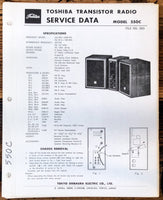 Toshiba Model 550C Radio Service Manual *Original*