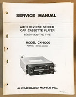 Alpine CK-8000 Radio Cassette Service Manual *Original*