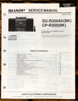 Sharp SG-R350AV CP-R350 Stereo Service Manual *Original*