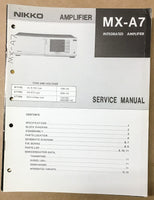 Nikko MX-A7 Integrated Amplifier Service Manual *Original*