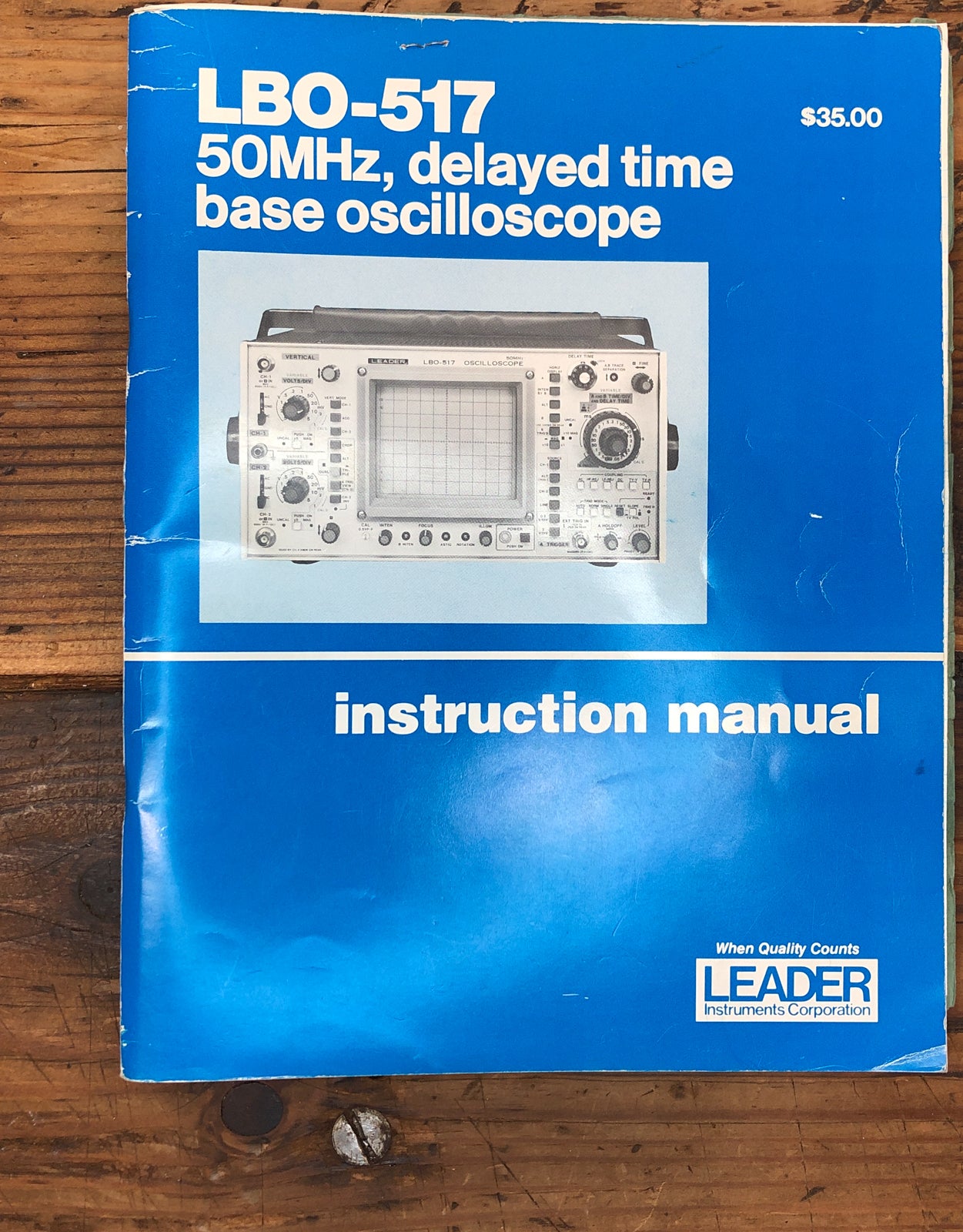 Leader LBO-517 Oscilloscope  Owners / User Manual *Original*