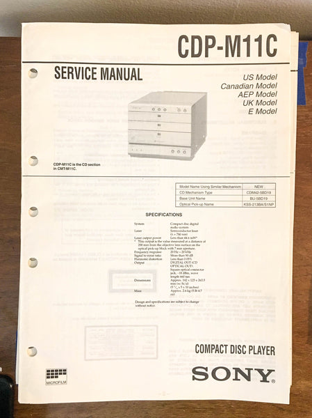 Sony CDP-M11C CD Player Service Manual *Original*