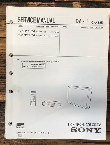 Sony KV-32XBR100 TV  Service Manual *Original*