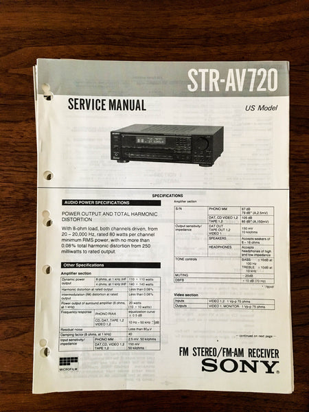 Sony STR-AV720 Receiver Service Manual *Original*