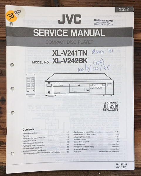JVC XL-V241 XL-V242 CD Player  Service Manual *Original*