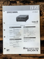 Sony EV-P2 Video 8 VCR  Service Manual *Original*