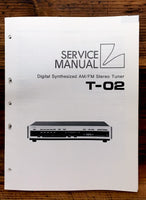 Luxman T-02 Tuner  Service Manual *Original*