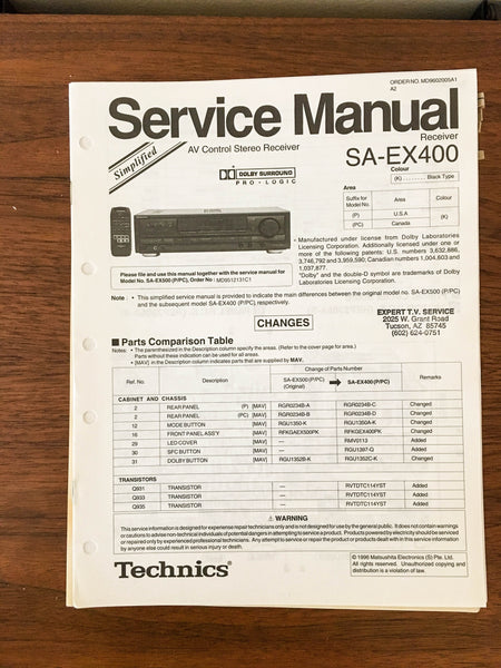 Technics SA-EX400  Service Manual *Original*