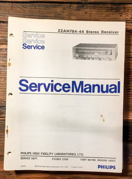 Philips 22AH784-44 784 Receiver  Service Manual *Original*