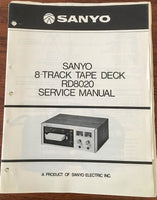 Sanyo RD 8020 8 TRACK TAPE DECK Service Manual *Original*