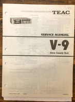 Teac V-9 Cassette Deck  Service Manual *Original*