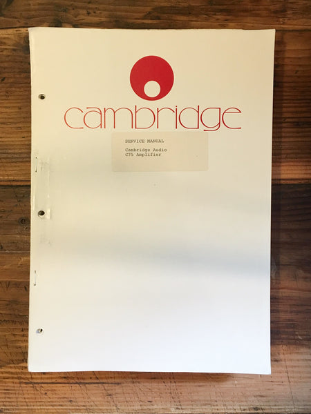 Cambridge Audio C75 C-75 Amplifier Service Manual *Original*