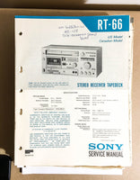 Sony RT-66 Receiver Tape Deck  Service Manual *Original*