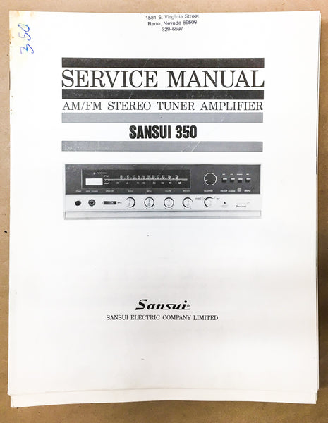 Sansui Model 350 Receiver Service Manual *Original*