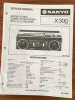 Sanyo X300 / X-300 RADIO CASSETTE Service Manual *Original*