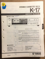 Yamaha K-17 Cassette  Service Manual *Original*