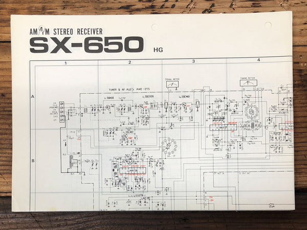 Pioneer SX-650 HG Receiver Foldout Service Manual *Original*