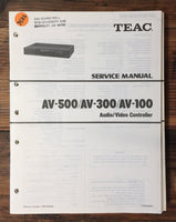 Teac AV-100 AV-300 AV-500 AV Controller Service Manual *Original*