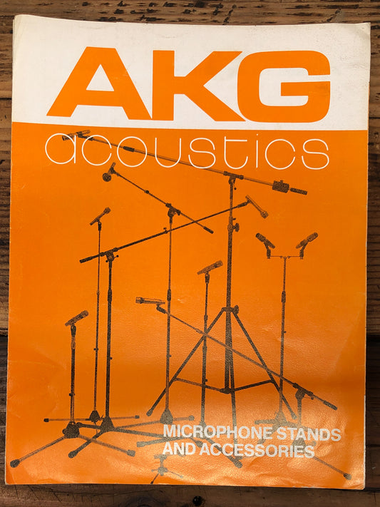 AKG Acoustics Microphone Stands & Accessories  3 pg Foldout Brochure *Orig*