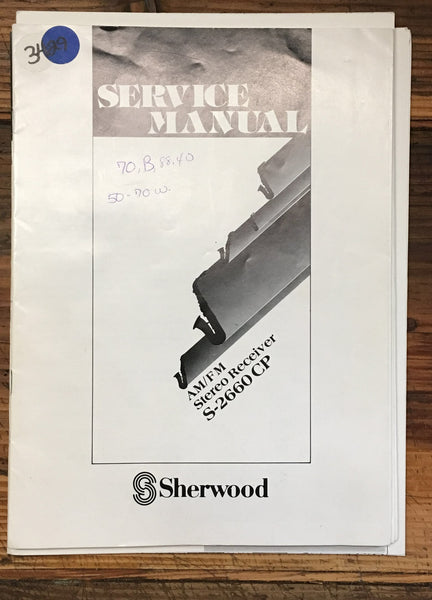 Sherwood S-2660 CP Receiver  Service Manual *Original*