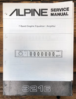 Alpine Model 3216 Equalizer  Service Manual *Original*